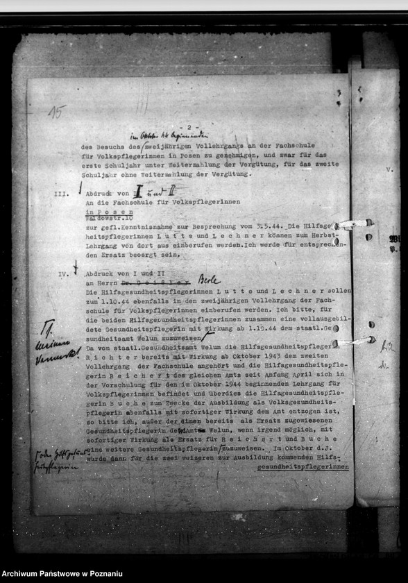 Obraz 19 z jednostki "III. Vollehrgang zur Ausbildung von Volkspflegerinnen - Beginn 17.10.1944"