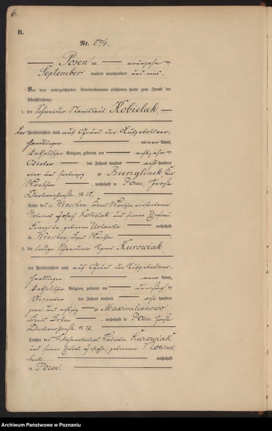 Obraz 9 z jednostki "Księga miejscowa małżeństw t. III"