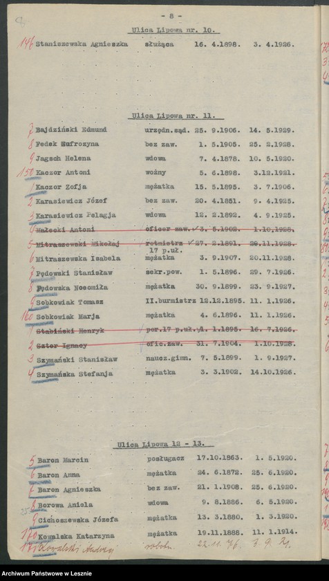 Obraz 11 z jednostki "[Obwód I - głosuje w Szkole Przemysłowo-Handlowej /listy wyborców/]"