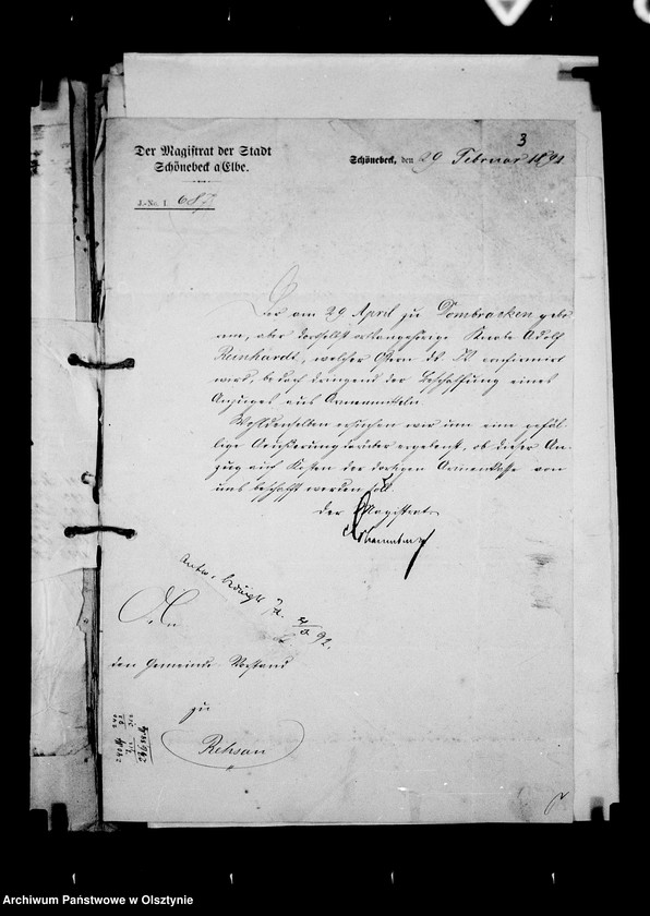 image.from.unit.number "Verschiedene Behörden an den Gutsvorstand von Rehsau"