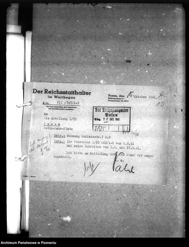 Obraz 14 z jednostki "Wohnungszuweisungen für Deutsche. Verdrängung der Polen."