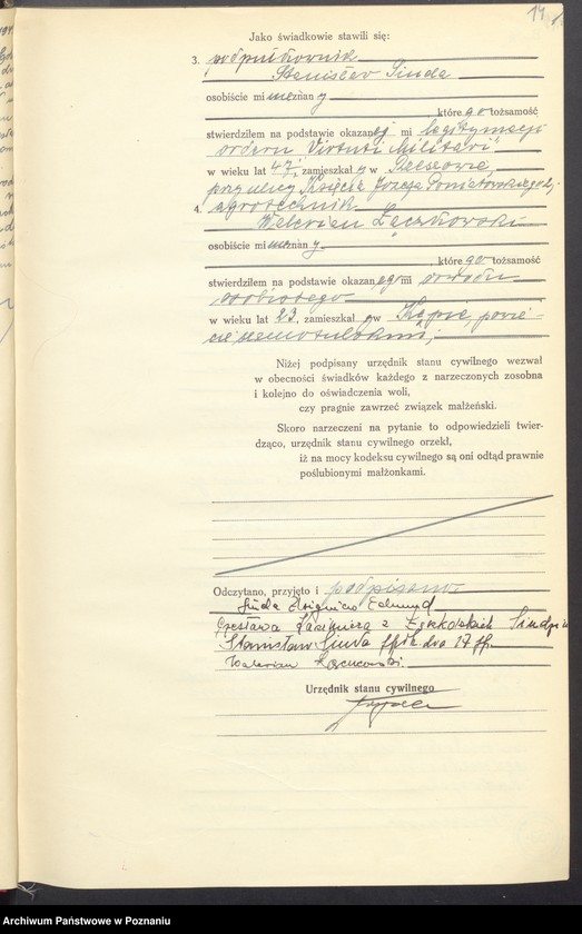 Obraz 16 z jednostki "Księga miejscowa małżeństw tom I [Rejestr główny małżeństw]"