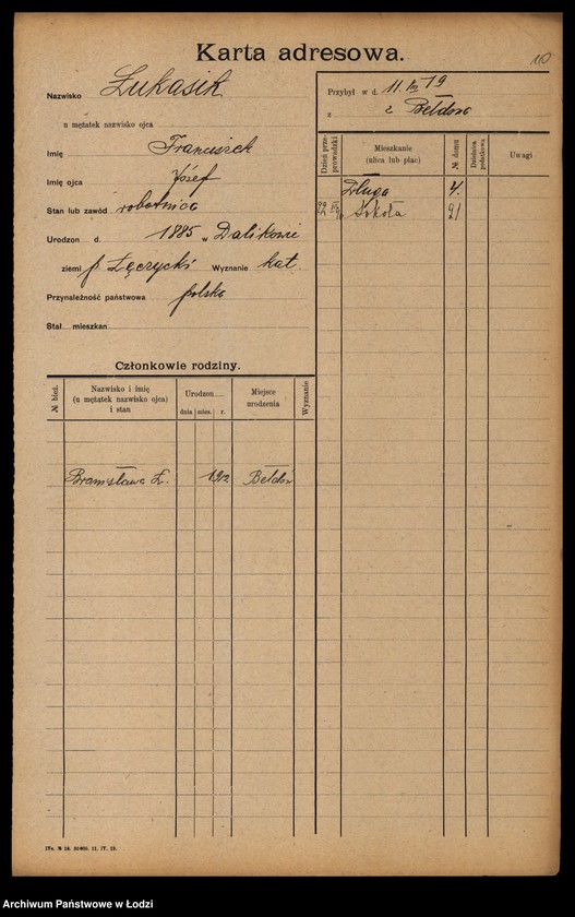 Obraz 12 z jednostki "[Spis ludności Łodzi] Łukasiewicz - Luński"