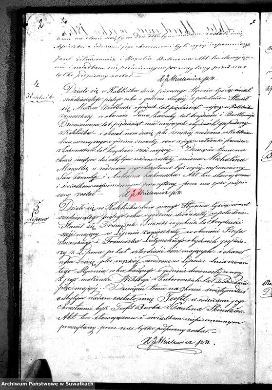 Obraz 5 z jednostki "Duplikat Aktów Urodzenia Zaślubienia i Zejścia Parafii Rzymsko Katolickiej Kaletnik z roku 1865"