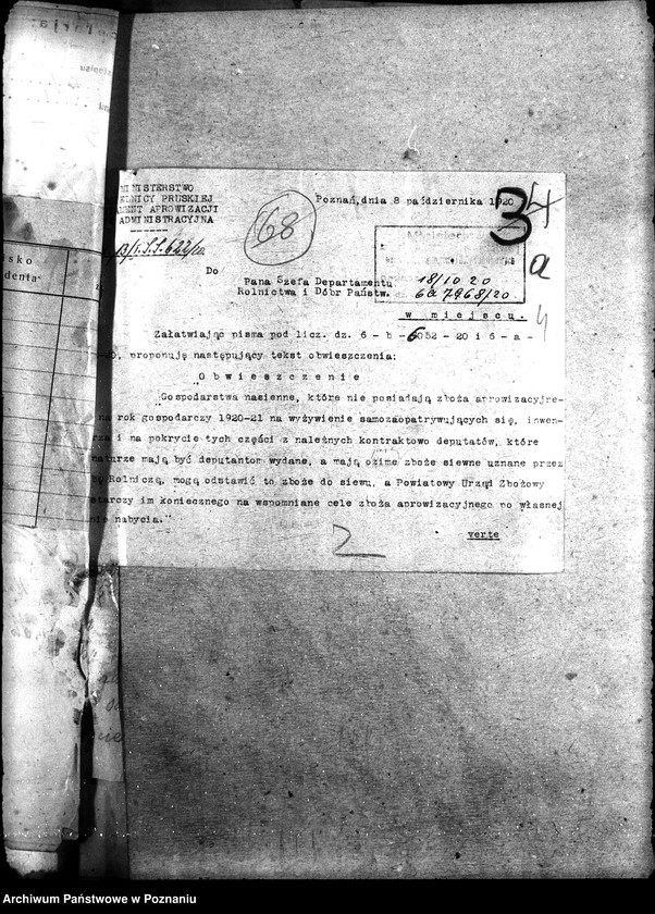 Obraz 8 z jednostki "Sprawy ogólno-administracyjne Zboże siewne"