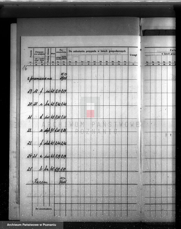 image.from.unit.number "Plan urządzenia gospodarstwa leśnego dla lasu majętności Gałowo powiat szamotulski 1933-1943"