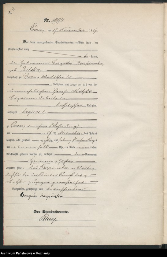 Obraz 5 z jednostki "Księga urodzeń t. V"