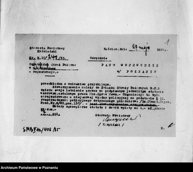 Obraz 5 z jednostki "/Stowarzyszenie ochotniczej straży pożarnej powiatu kościańskiego/ litery od L-R"