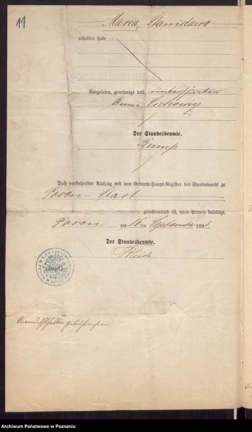 Obraz 13 z jednostki "Die von den Verlobten beigebrachten Urkunden zur Eheschliessung pro 1897"