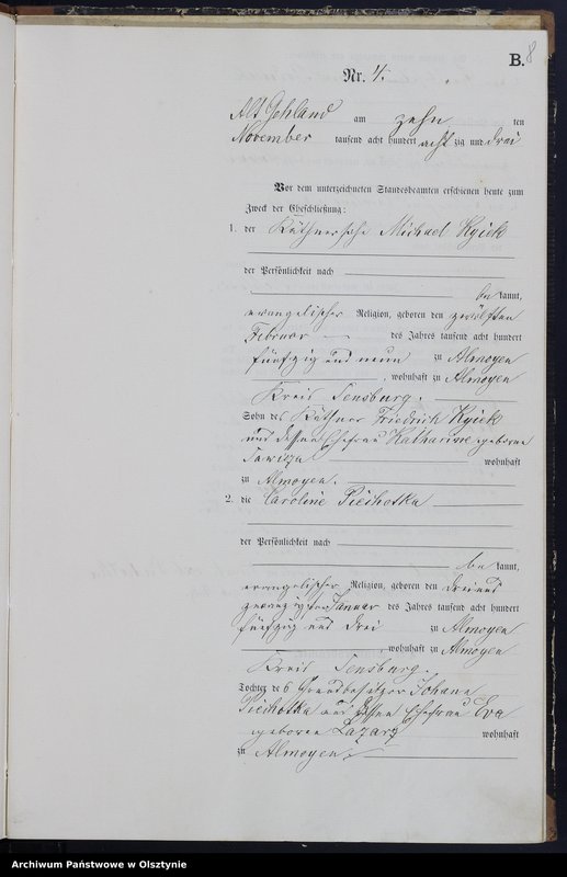image.from.unit.number "Heiraths-Haupt-Register Nr 1 - 11"