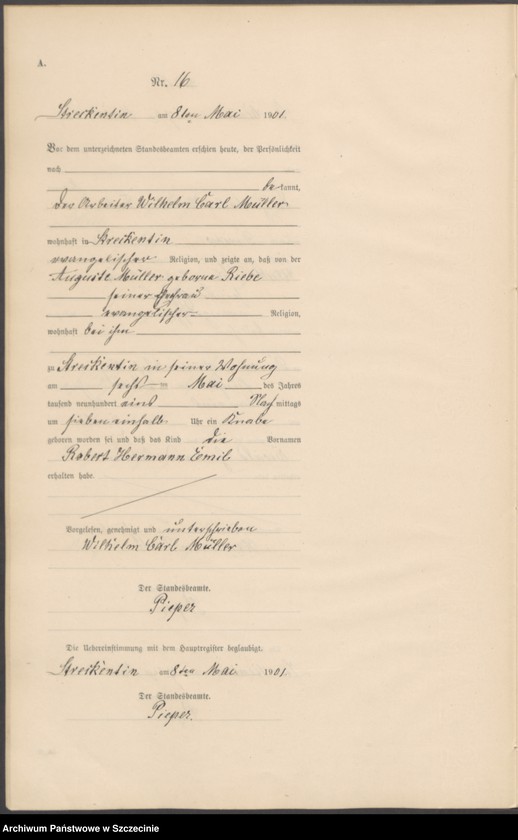Obraz 19 z jednostki "Geburts-Register (Neben-Register)"
