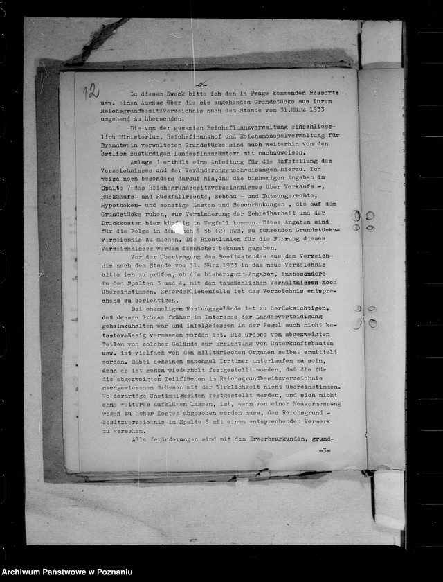 Obraz 17 z jednostki "Deutch- italeinische Vereinbarung für die abwandernden Deutschen aus Tirol. Verwendung von Haushaltsmitteln. Fürsorge für versetzte Angestellten. Reichsgrundbesitzvverzeichnis."