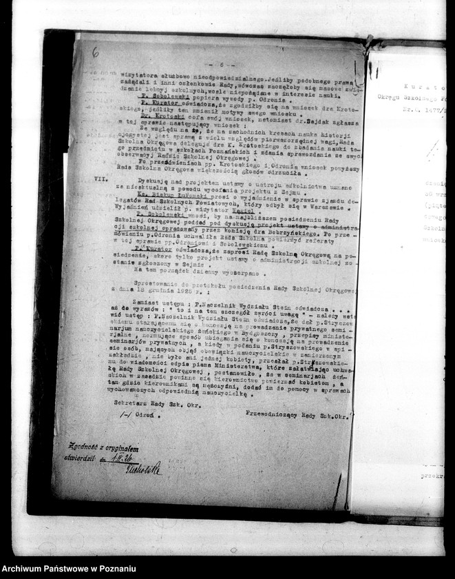 Obraz 10 z jednostki "[Protokoły z posiedzenia Rady Szkolnej Okręgowej Poznańskiej]"
