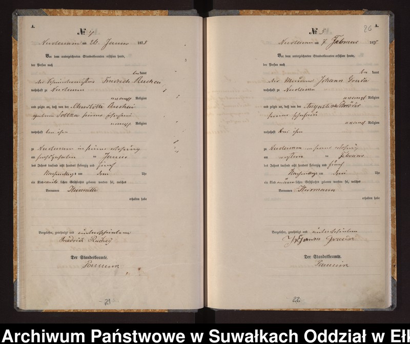 image.from.unit.number "Haupt-Geburts-Register des Königlich Preussischen Standes-Amtes der Stadt Nicolaiken Kreis Sensburg"