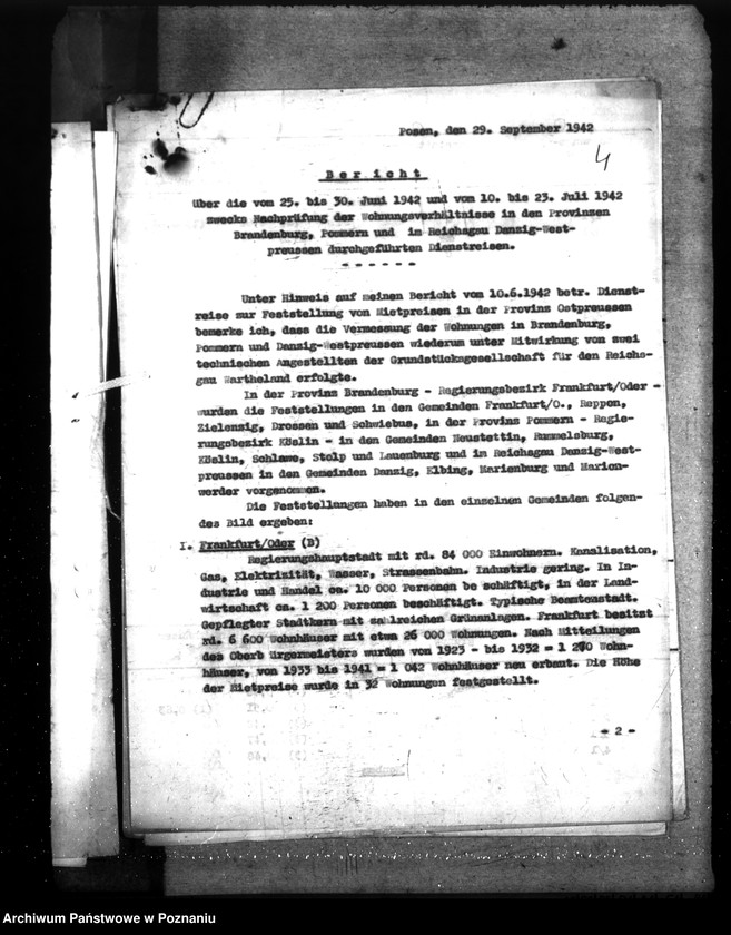 Obraz 9 z jednostki "Sprawozdania z podróży na temat warunków mieszkaniowych w prowincjach brandenburskiej, pomorskiej, w Prusach Wschodnich i Zachodnich oraz referat dotyczący budownictwa mieszkaniowego dla urzędników"