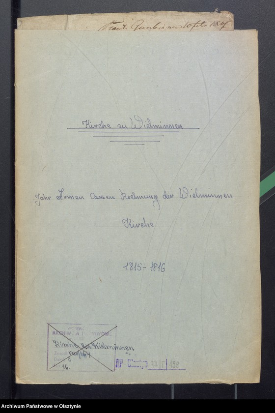 image.from.unit.number "Jahr Armen Cassen Rechnung der Widminnschen Kirche"