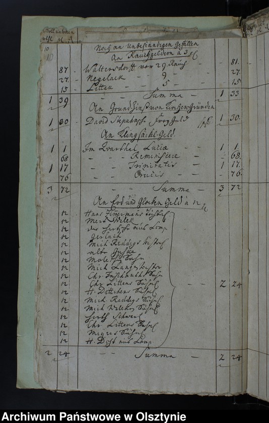 image.from.unit.number "Jahr Kirchen Rechnung der Waltersdorfschen Kirche aller Einnahme und Ausgabe wie auch Bau-Rechnung"