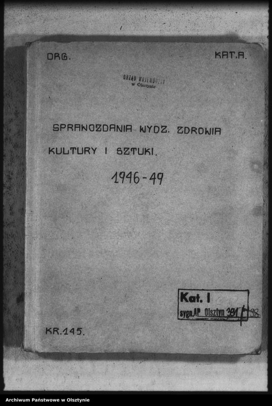 image.from.unit.number "Sprawozdania Wydz. Zdrowia, Kultury i Sztuki, Regionalia Dyrekcji Planowania Przestrzennego"
