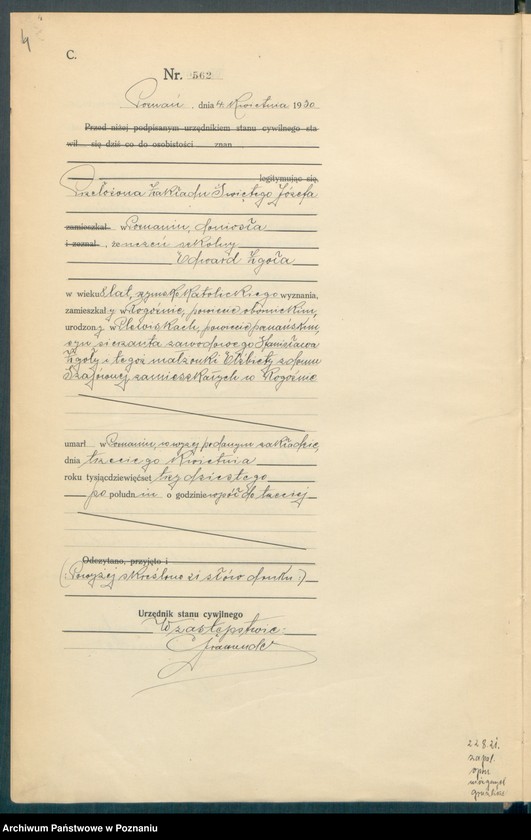 Obraz 6 z jednostki "Księga miejscowa zgonów tom II [Rejestr główny zgonów]"