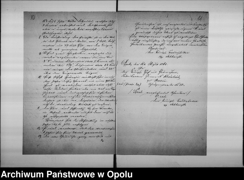 Obraz 10 z jednostki "Acta des Magistrats zu Oppeln betreffend: die Reparatur der Thurm-Uhr durch Garbe und Schoenheid und Anfertigung einer Neuen durch C. Weiss de Anno 1844"