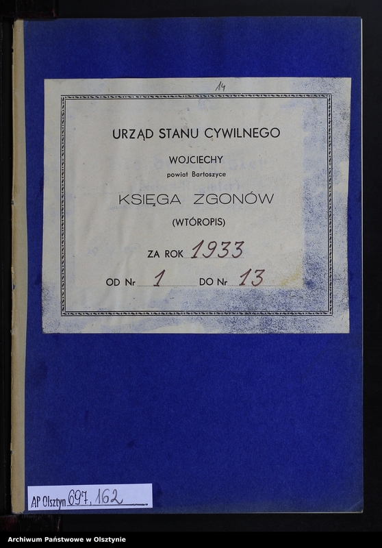 image.from.unit.number "Sterbe-Neben-Register Nr 1 - 13 [ Księga zgonów - wtóropis ]"