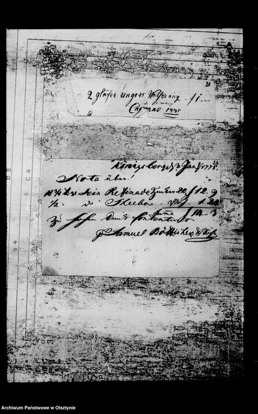 image.from.unit.number "/Schmiede-, Schlosser- u. a. Rechnungen für die Witwe Louisa Maria Gfin Lehndorff geb. v. Wallenrodt/"
