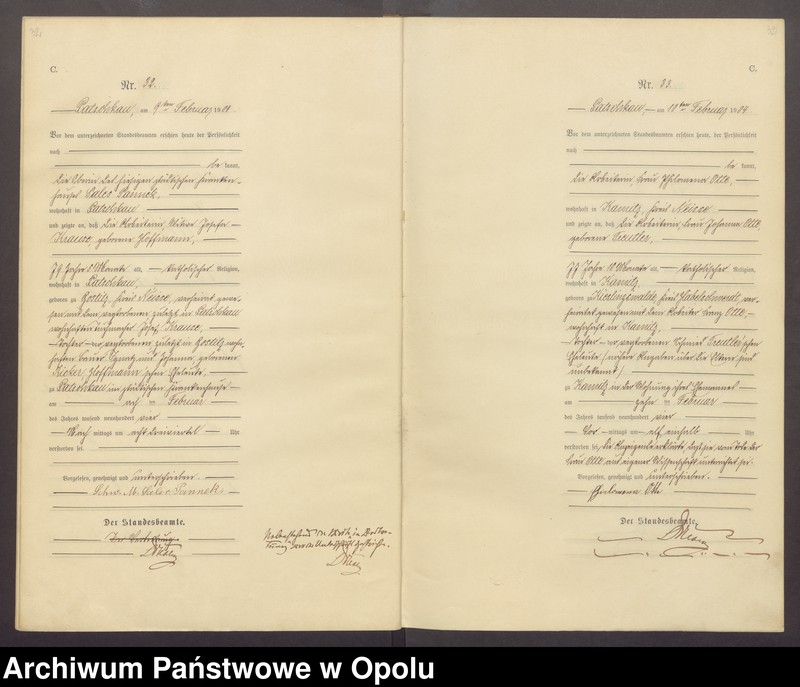 Obraz 19 z jednostki "Sterbe-Haupt-Register des Standesamts Patschkau Stadt und Land pro 1904"