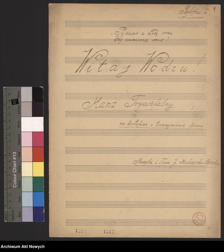 image.from.unit.number "Józef Mielczarek - Czarski. "Witaj wodzu, marsz triumfalny". Partytura."