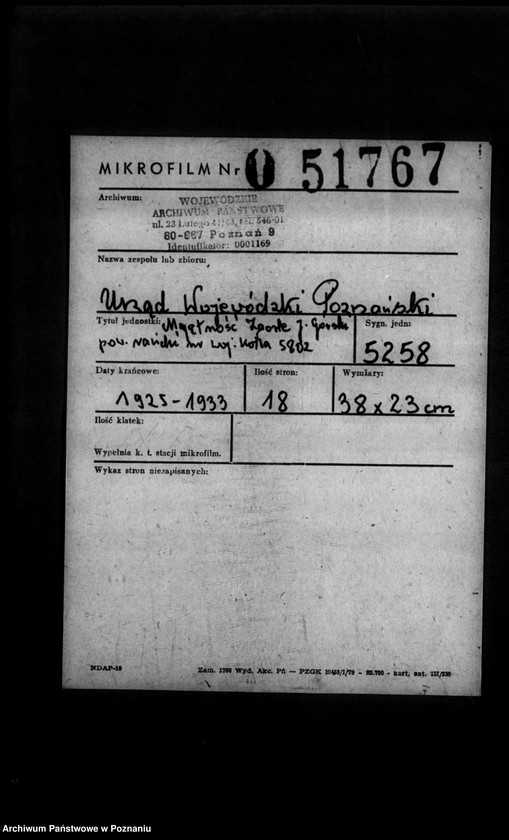Obraz 2 z jednostki "Majętność Zaorle J. Górski powiat rawicki nr woj. kotła 5802"