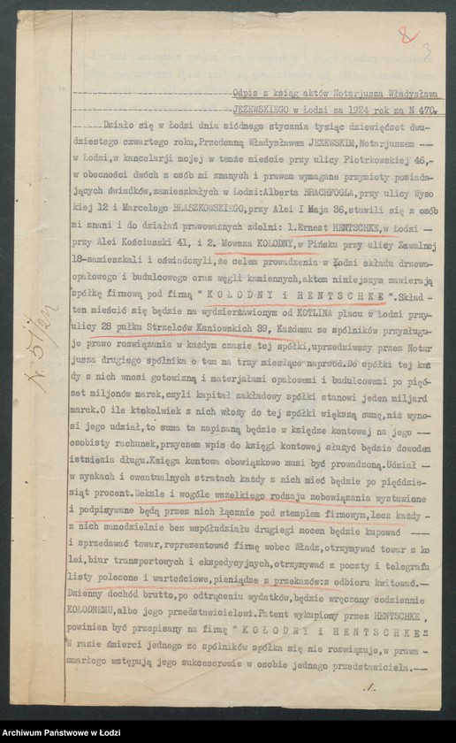 Obraz 5 z jednostki "Kołodny i Hentschke – handel drzewem i węglem"