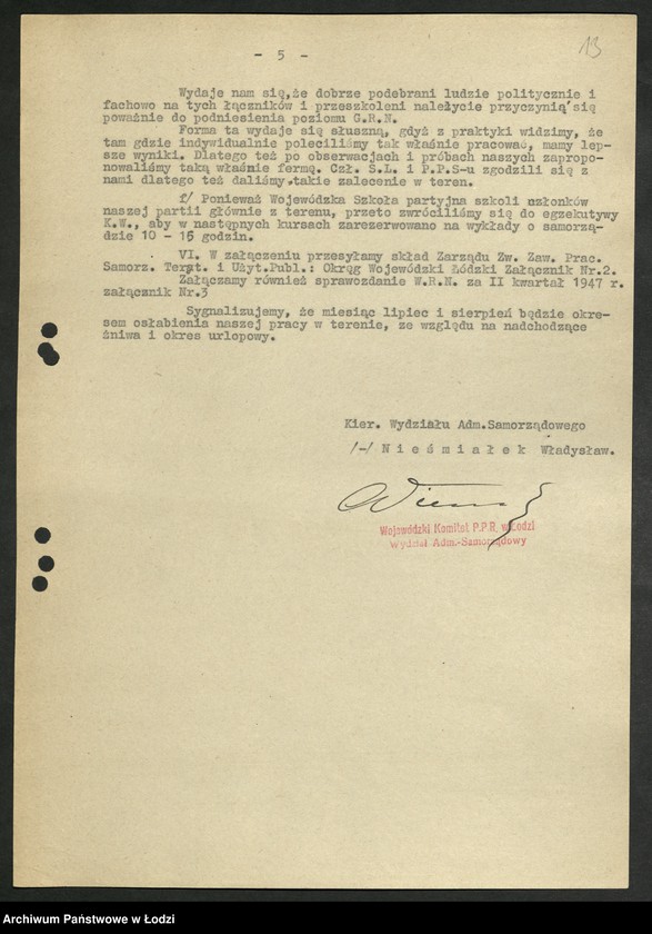 Obraz 14 z jednostki "Sprawozdania [z działalności, wykaz członków oraz składy Plenum i Egzekutywy Wydziału]"