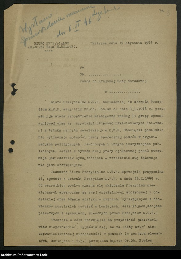 Obraz 4 z jednostki "[Materiały Ignacego Logi - Sowińskiego posła do Krajowej Rady Narodowej i Sejmu Ustawodawczego]"