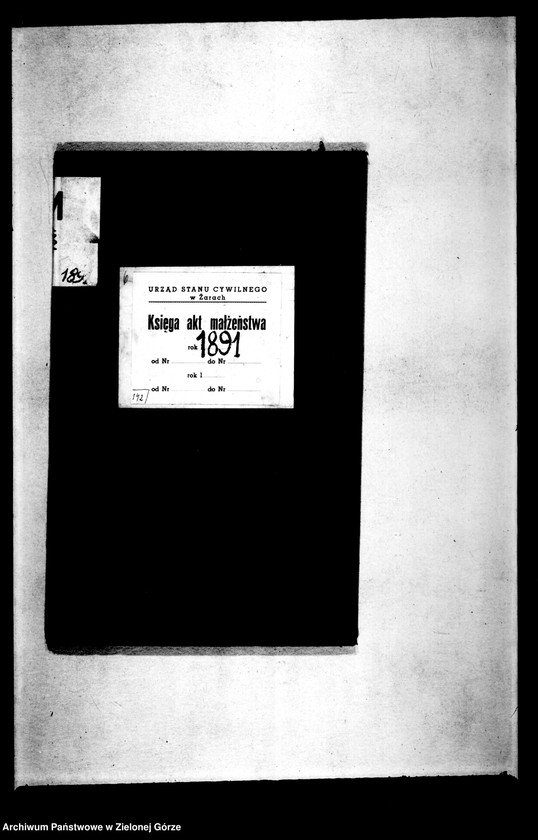 Obraz z jednostki "[Księga akt małżeństw rok 1891-Żary okolice]"