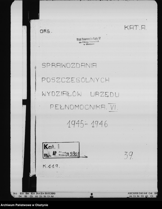 image.from.unit.number "Sprawozdania poszczególnych Wydziałów Urzędu Pełnomocnika. VI"