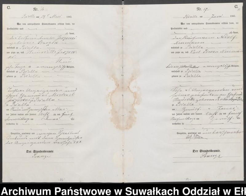 image.from.unit.number "Sterbe-Haupt-Register des Königlichen Preussischen Standes-Amtes Bialla Kreis Johannisburg"