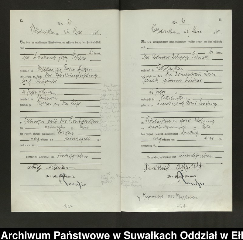 image.from.unit.number "Sterbe=Haupt=Register des Königlichen Preussischen Standes-Amtes Nikolaiken Kreis Sensburg"