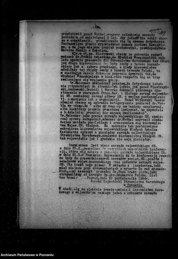 Obraz 16 z jednostki "Sprawozdania z polskiego legalnego ruchu politycznego za miesiące październik-grudzień 1934 r."