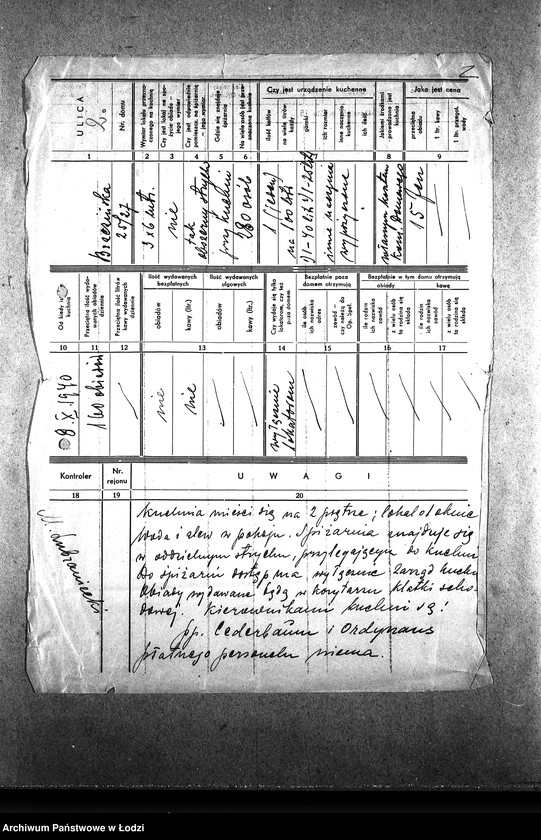 Obraz 5 z jednostki "[Kuchnia przy ul. Brzezińskiej 25. Działalność kuchni, personel, konsumenci, kontrole]"