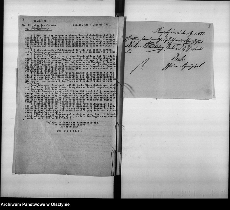 image.from.unit.number "Personal-Akten für den Geheimen Regierungs-Rat Reich [Gustav Friedrich Albert]"