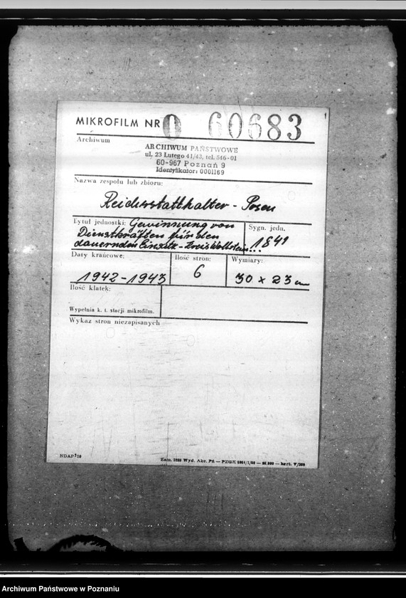 Obraz 2 z jednostki "Gewinnung von Dienstkräften für den dauernden Einsatz - Kreis Wollstein (Wolsztyn)"