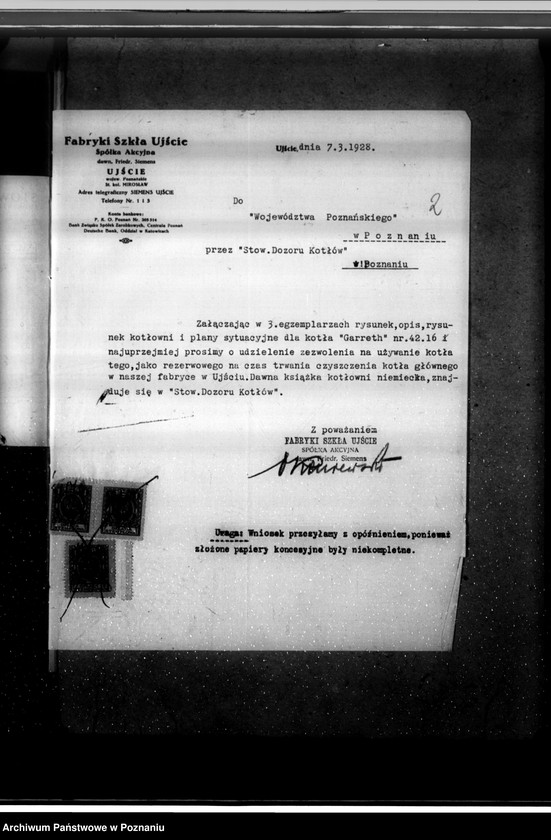 Obraz 6 z jednostki "Huta Szkła Ujście pow. chodzieski kocioł nr fabryczny 4216 kocioł nr woj. 6210"