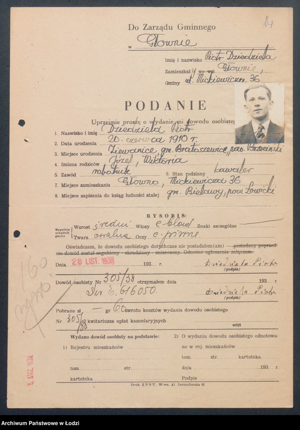 image.from.unit.number "Podania o wydanie dowodów osobistych. Litery D -F"