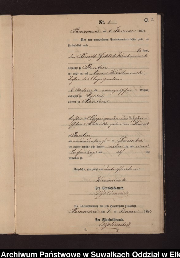 image.from.unit.number "Sterbe-Neben-Register des Preussischen Standes-Amtes Neuhoff Kreis Loetzen"