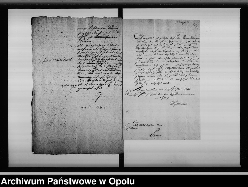 image.from.unit.number "Acta von Bestellung eines Preuss[ischen] Militair Platz Commandanten bei der Stadt Oppeln Vol. I de anno 1813"