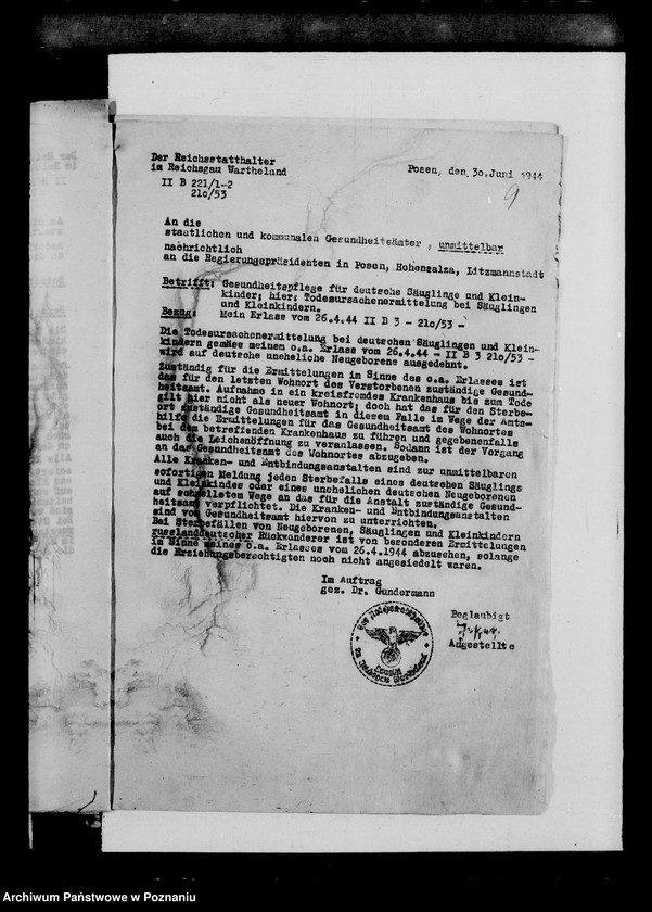 Obraz 13 z jednostki "Statistik der Gesundheitsämter über Todesursachen deutscher Kinder"