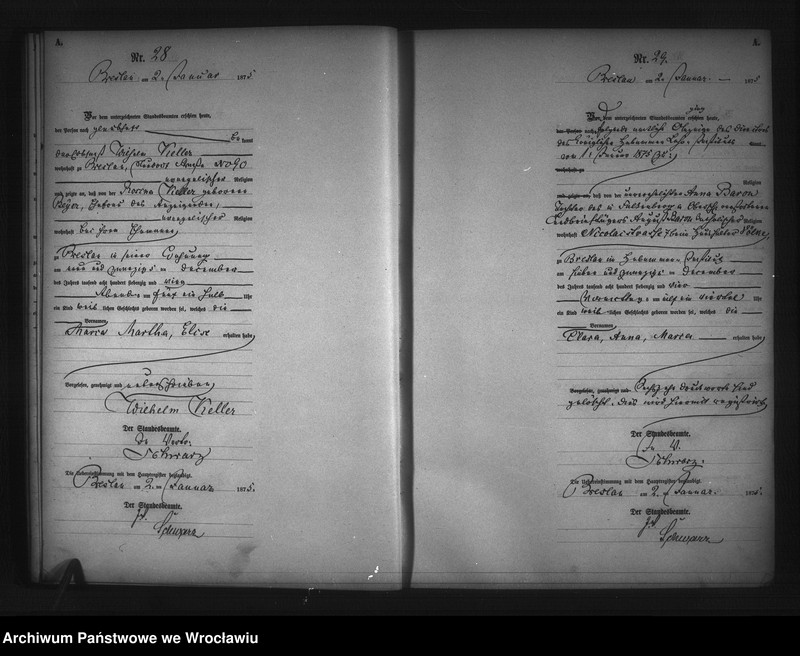 Obraz 17 z jednostki "Geburts-Neben-Register Breslau I 1875 Band 1"