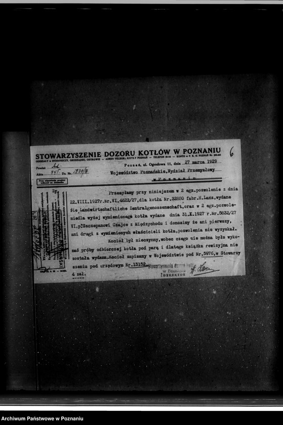 Obraz 10 z jednostki "Tartak parowy R. Nitsche w Boruji Starej powiat wolsztyński nr woj. kotła 5976"