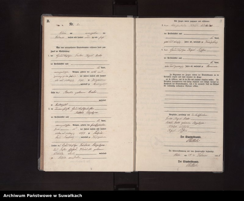 image.from.unit.number "Heiraths-Neben-Register des Königlichen Preussischen Standes-Amtes Orlen in Rhein Kreis Loetzen"