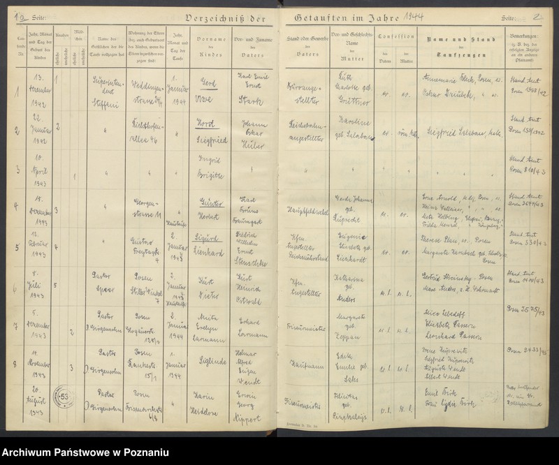 Obraz 4 z jednostki "Verzeichnis der Getauften"