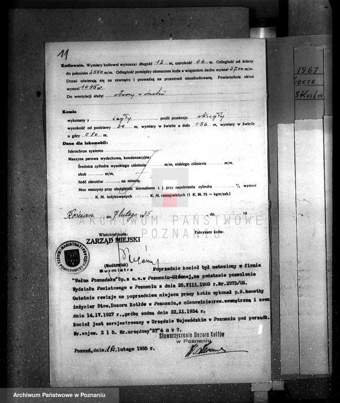 Obraz 15 z jednostki "Zarząd Miejski w Kościanie Rzeźnia Miejska nr woj. kotła 215"